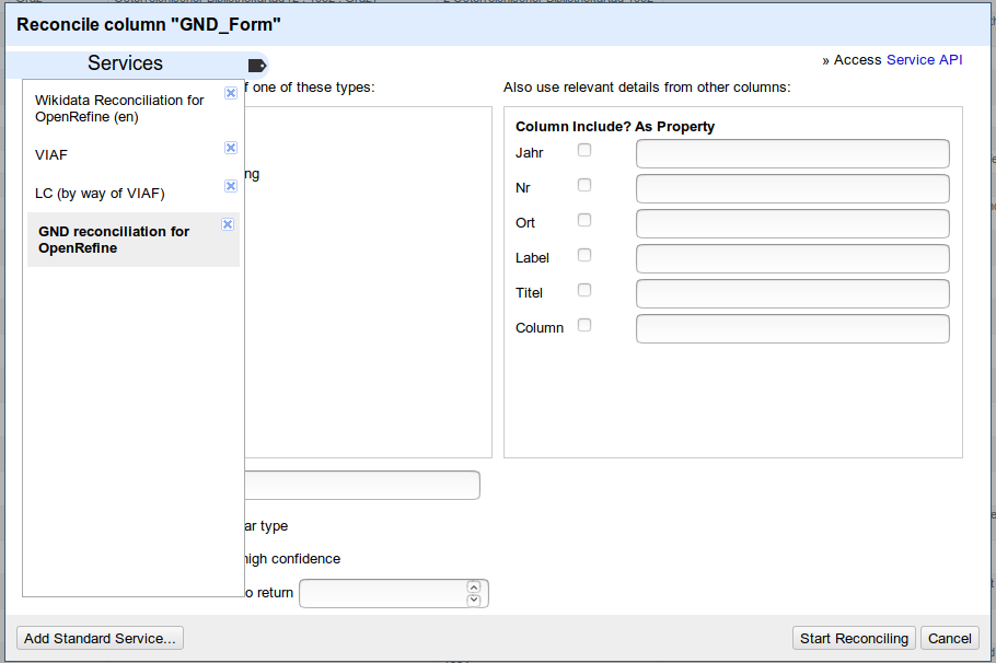 Start lobid.org/gnd Reconciliation
